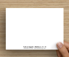 carte postale avec le tabeleau de la Fuite en Egypte