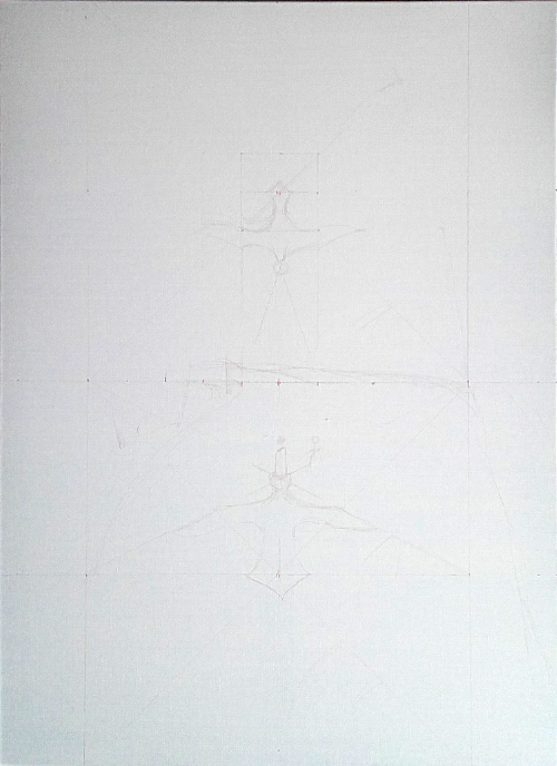 Esquisse sur toile du tableau