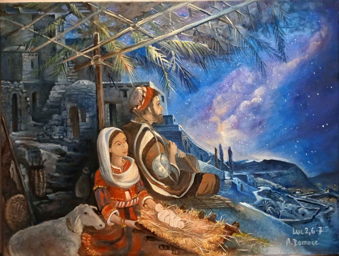 Cr&egrave;che de No&euml;l (Luc 2, 7) par Alexandra Domnec