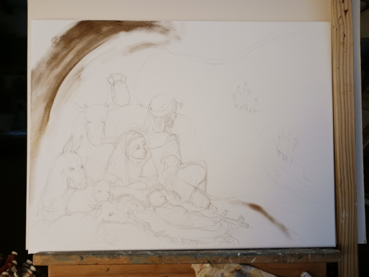 Cr&egrave;che de No&euml;l (Luc 2, 7) par Alexandra Domnec