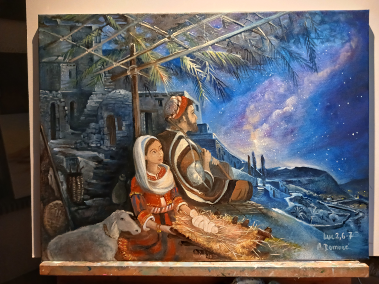 Cr&egrave;che de No&euml;l (Luc 2, 7) par Alexandra Domnec