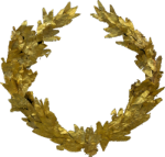 Couronne de lauriers et feuilles d'or