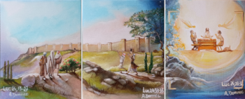 P&egrave;lerins d'Emma&uuml;s (Luc 24, 13-27) par Alexandra Domnec