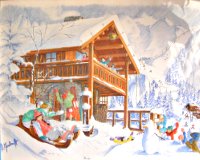 Chalet de montagne en hiver